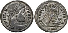 RÖMER RÖMISCHE KAISERZEIT. Constantin I., der Große, 307 - 337 n. Chr. AE Follis ø 19mm (3,04g). 324 - 325 n. Chr. Mzst. Sirmium. Vs.: CONSTAN-TINVS AVG, Kopf mit Lorbeerkranz n. r. Rs.: SARMATIA DEVI