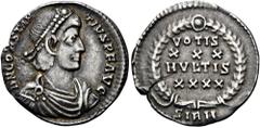 RÖMER RÖMISCHE KAISERZEIT. Constantius II., 337 - 361 n. Chr. Siliqua ø 18mm (2,06g). 351 - 355 n. Chr. Mzst. Sirmium. Vs.: D N CONSTAN-TIVS P F AVG, drapierte Panzerbüste mit Perlendiadem n. r. Rs.: 