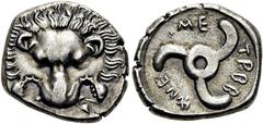 GRIECHEN LYKIEN. DYNASTEN. Trbbenimi, ca. 380 - 370 v. Chr. 1/3 Stater ø 15mm. (3,11g). 4. Jh. v. Chr. Vs.: Löwenskalp, darunter Triskeles. Rs.: "trbbenimi" um Triskeles. Podalia Hoard 283310 (stgl.);
