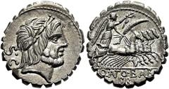 RÖMER RÖMISCHE REPUBLIK. RÖMISCHE REPUBLIK NACH 211 V. CHR. Q. Antonius Balbus, 83 - 82 v. Chr. Denar ø 18mm (3,94g). Mzst. Rom. Vs.: Kopf des Jupiter mit Lorbeerkranz n. r., dahinter S C. Rs.: Q ANTO