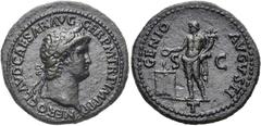 RÖMER RÖMISCHE KAISERZEIT. Nero, 54 - 68 n. Chr. AE As ø 25mm (9,04g). 64 n. Chr. Mzst. Rom. Vs.: NERO CLAVD CAESAR AVG GER PM TRP IMP P P, Kopf mit Lorbeerkranz n.r. Rs.: GENIO AVGVSTI / T / S - C, G