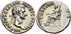 RÖMER RÖMISCHE KAISERZEIT. Nerva, 96 - 98 n. Chr. Denar ø 19mm (3,47g). 96 n. Chr. Mzst. Rom. Vs.: IMP NERVA CAES AVG P M TR P COS II P P, Kopf mit Lorbeerkranz n. r. Rs.: FORTVNA P R, Fortuna mit Kor