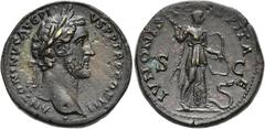 RÖMER RÖMISCHE KAISERZEIT. Antoninus Pius, 138 - 161 n. Chr. AE Sesterz ø 33mm (26,82g). ca. 140 n. Chr. Mzst. Rom. Vs.: ANTONINVS AVG PI - VS PP TR P COS III, Kopf mit Lorbeerkranz n.r. Rs.: IVNONI S