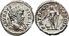RÖMER RÖMISCHE KAISERZEIT. Septimius Severus, 193 - 211 n. Chr. Denar ø19mm (3,61g). 204 n. Chr. Mzst. Rom. Vs.: SEVERVS PIVS AVG, Kopf mit Lorbeerkranz n. r. Rs.: P M TR P XIII COS III P P, Iuppiter 