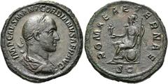 RÖMER RÖMISCHE KAISERZEIT. Gordian II., 238 n. Chr. AE Sesterz ø 32mm (23,10g). Mzst. Rom. Vs.: IMP CAES M ANT GORDIANVS AFR AVG, drapierte Panzerbüste mit Lorbeerkranz n. r. Rs.: ROMAE AETERNAE / S C