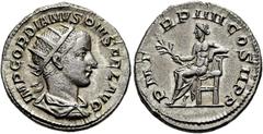RÖMER RÖMISCHE KAISERZEIT. Gordian III., 238 - 244 n. Chr. Antoninian ø 21mm (4,48g). 241 - 243 n. Chr. Mzst. Rom. Vs.: IMP GORDIANVS PIVS FEL AVG, drapierte Panzerbüste mit Strahlenkranz n. r. Rs.: P