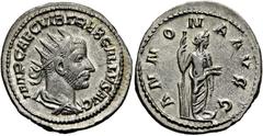 RÖMER RÖMISCHE KAISERZEIT. Trebonianus Gallus, 251 - 253 n. Chr. Antoninian ø 22mm (4,52g). Mzst. Rom. Vs.: IMP CAE C VIB TREB GALLVS AVG, drapierte Panzerbüste mit Strahlenkrone n. r. Rs.: ANNONA AVG