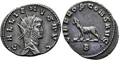 RÖMER RÖMISCHE KAISERZEIT. Gallienus (Samtherrschaft), 253 - 260 n. Chr. Antoninian ø 21,5mm (3,16g). 265 - 267 n. Chr. Mzst. Rom. Vs.: GALLIENVS AVG, Kopf mit Strahlenkrone n. r. Rs.: LIBERO P CONS A