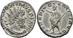 RÖMER RÖMISCHE KAISERZEIT. Postumus, 259 - 269 n. Chr. Antoninian ø 19mm (4,02g). 266 n. Chr. Mzst. Augusta Treverorum. Vs.: IMP C POSTVMVS P F AVG, drapierte Panzerbüste mit Strahlenkrone n. r. Rs.: 