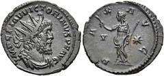 RÖMER RÖMISCHE KAISERZEIT. Victorinus, 269 - 271 n. Chr. Antoninian ø 21mm (2,55g). 269 n. Chr. Mzst. Augusta Treverorum. Vs.: IMP C PIAV VICTORINVS P F AVG, drapierte Panzerbüste mit Strahlenkrone n.
