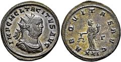 RÖMER RÖMISCHE KAISERZEIT. Tacitus, 275 - 276 n. Chr. Antoninian ø 22,5mm (4,13g). Anfang - Juni 276 n. Chr. Mzst. Rom. Vs.: IMP C M CL TACITVS AVG, drapierte Panzerbüste mit Strahlenkrone n. r. Rs.: 