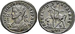 RÖMER RÖMISCHE KAISERZEIT. Probus, 276 - 282 n. Chr. Antoninian ø 22,5mm (4,01g). 277 n. Chr. Mzst. Siscia. Vs.: IMP C M AVR PROBVS P F AVG, Konsularbüste mit Strahlenkrone u. Adlerzepter n. l. Rs.: A