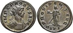 RÖMER RÖMISCHE KAISERZEIT. Probus, 276 - 282 n. Chr. Antoninian ø 22mm (3,81g). 279 n. Chr. Mzst. Ticinum. Vs.: IMP C PROBVS AVG, Panzerbüste mit Strahlenkrone n. r. Rs.: PROVIDEN-T AVG / BXXI, Provid