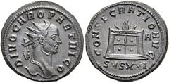 RÖMER RÖMISCHE KAISERZEIT. Divus Carus, ab 283 n. Chr. Antoninian ø 21,5mm (3,96g). Mzst. Siscia. Vs.: DIVO CARO PARTHICO, Kopf mit Strahlenkrone n. r. Rs.: CONSECRATIO AVG / A / SMS XXI, brennender A