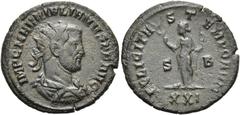 RÖMER RÖMISCHE KAISERZEIT. Iulian von Pannonien, 283 - 285 n. Chr. Antoninian ø 21 (3,18g). Mzst. Siscia. Vs.: IMP C M AVR IVLIANVS PF AVG, drapierte Panzerbüste mit Strahlenkranz n. r. Rs.: FELICITA-