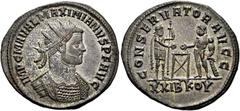 RÖMER RÖMISCHE KAISERZEIT. Maximianus Herculius, 285 - 310 n. Chr. Antoninian ø 24mm (4,01g). 289 - 290 n. Chr. Mzst. Siscia. Vs.: IMP C M A VAL MAXIMIANVS P F AVG, Panzerbüste mit Strahlenkrone n. r.
