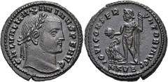 RÖMER RÖMISCHE KAISERZEIT. Maximinus Daia, 310 - 313 n. Chr. AE Follis ø 26mm (7,43g). 311 n. Chr. Mzst. Kyzikos. Vs.: GAL VAL MAXIMINVS P F AVG, Kopf mit Lorbeerkranz n. r. Rs.: IOVI CONSER-VATORI AV