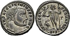 RÖMER RÖMISCHE KAISERZEIT. Licinius I., 308 - 324 n. Chr. AE Follis ø 20mm (3,75g). 315 - 316 n. Chr. Mzst. Siscia. Vs.: IMP LIC LICINIVS P F AVG, Kopf mit Lorbeerkranz n. r. Rs.: IOVI CON-SERVATORI /