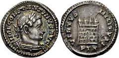 RÖMER RÖMISCHE KAISERZEIT. Constantin I., der Große, 307 - 337 n. Chr. 1/2 Argenteus ø 16mm (1,37g). 309 - 313 n. Chr. Mzst. Treveris. Vs.: IMP CONSTANTINVS AVG, Panzerbüste mit Lorbeerkranz n. r. Rs.