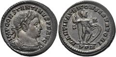 RÖMER RÖMISCHE KAISERZEIT. Constantin I., der Große, 307 - 337 n. Chr. AE Follis ø 26mm (6,32g). 307 - 308 n. Chr. Mzst. Treveris. Vs.: IMP CONSTANTINVS P F AVG, Panzerbüste mit Lorbeerkranz n. r. Rs.