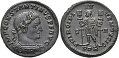 RÖMER RÖMISCHE KAISERZEIT. Constantin I., der Große, 307 - 337 n. Chr. AE Follis ø 25,5mm (6,53g). 307 - 308 n. Chr. Mzst. Treveris. Vs.: IMP CONSTANTINVS P F AVG, Panzerbüste mit Lorbeerkranz n. r. R