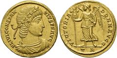 RÖMER RÖMISCHE KAISERZEIT. Constantius II., 337 - 361 n. Chr. Solidus ø 21mm (4,44g). 343 - 344 n. Chr. Mzst. Treveris. Vs.: FL IVL CONSTAN-TIVS P F AVG, drapierte Panzerbüste mit Lorbeer-Rosettendiad