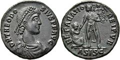 RÖMER RÖMISCHE KAISERZEIT. Theodosius I., 379 - 395 n. Chr. AE Maiorina ø 23mm (5,17g). 379 - 383 n. Chr. Mzst. Siscia. Vs.: D N THEODO-SIVS P F AVG, drapierte Panzerbüste mit Perlendiadem n. r. Rs.: 
