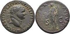 RÖMER RÖMISCHE KAISERZEIT. Titus, 79 - 81 n. Chr. AE Sesterz ø 34mm (24,69g). 80 - 81 n. Chr. Mzst. in Thrakien. Vs.: IMP T CAES DIVI VESP F AV-G P M TR P P P COS VIII, Kopf mit Lorbeerkranz n. r. Rs.