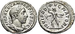 RÖMER RÖMISCHE KAISERZEIT. Severus Alexander, 222 - 235 n. Chr. Denar ø 20mm (3,11g). 232 n.Chr. Mzst. Rom. Vs.: IMP ALEXANDER PIVS AVG, drapierte Panzerbüste mit Lorbeerkranz n. r. Rs.: IOVI PRO-PVGN