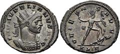 RÖMER RÖMISCHE KAISERZEIT. Aurelian, 270 - 275 n. Chr. Antoninian ø 23mm (3,74g). Frühjahr - September 275 n. Chr. Mzst. Rom. Vs.: IMP AVRELIANVS AVG, Panzerbüste mit Strahlenkrone n. r. Rs.: ORIE-NS 