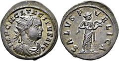 RÖMER RÖMISCHE KAISERZEIT. Tacitus, 275 - 276 n. Chr. Antoninian ø 22mm (3,81g). November - Dezember 275 n. Chr. Mzst. Ticinum. Vs.: IMP C M CL TACITVS AVG, drapierte Panzerbüste mit Strahlenkrone n. 