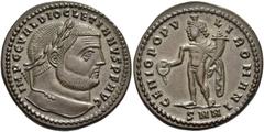 RÖMER RÖMISCHE KAISERZEIT. Diocletian, 284 - 305 n. Chr. AE Follis ø 29mm (8,82g). 294 - 295 n. Chr. Mzst. Nikomedia. Vs.: IMP C C VAL DIOCLETIANVS P F AVG, Kopf mit Lorbeerkranz n. r. Rs.: GENIO POPV