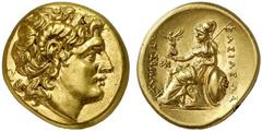 GRIECHEN THRAKISCHE KÖNIGE UND DYNASTEN Lysimachos, 305 - 281 v. Chr. Stater (8,51g) Mzst. unbest. Vs.: Kopf Alexanders d. Gr. mit Diadem und Ammonshorn n. r. Rs.: ΒΑΣΙΛΕΩΣ ΛΥΣΙΜΑΧΟΥ, Athena mit Nike 