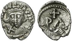 BYZANZ Constans II., 641 - 668 n. Chr. 1/2 Siliqua (0,49g) 651 - 655 n. Chr. Mzst. Karthago. Vs.: d N CONS-TATINVS PP AVG, frontale drapierte Büste mit Krone u. Kreuzglobus (überprägt mit dem sich son