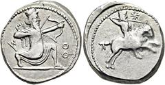 GRIECHEN KÖNIGREICH DER ACHÄMENIDEN. PERSISCHE SATRAPEN. Euagoras II. von Salamis. Tetradrachme (15,03g). Mittleres 4. Jh. v. Chr. Mzst. in Karien. Vs.: Persischer Großkönig n. r. bogenschießend, davo