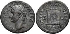 RÖMER RÖMISCHE KAISERZEIT. Divus Augustus, ab 14 n. Chr. AE As ø 28mm (10,28g). Geprägt unter Titus, 80 - 81 n. Chr. Mzst. Rom. Vs.: DIVVS AVGVSTVS PATER, Kopf mit Strahlenkrone n. l. Rs.: IMP T VESP 