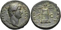 RÖMER RÖMISCHE KAISERZEIT. Hadrian, 117 - 138 n. Chr. AE Dupondius oder As ø 26mm (12,92g). 137 - 138 n.Chr. Mzst. Rom. Vs.: HADRIANVS AVG COS III P P, Kopf mit Lorbeerkranz n.r. Rs.: ANNO-NA AVG / S 