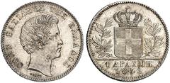 Ausländische Münzen EUROPA. GRIECHENLAND. Otto I. von Bayern, 1832-1862. 1 Drachme 1832 (1842/1843), Athen. Divo 12a vz - St