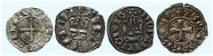 Kreuzfahrer ACHAIA,Fürstentum Robert von Anjou, 1346-1364 Lot von 4 Stück: Philipp von Savoyen (1301-1306), Denier tournois, Philipp von Tarent (1307-1313), Denier tournois (2 Var.), Antiochia, Boemun