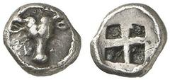 GRIECHISCHE MÜNZEN AIOLIS - Lamponeia Tetartemorion, vom gleichen Typ. scheint unpubliziert ! 0,24 g ss - vz