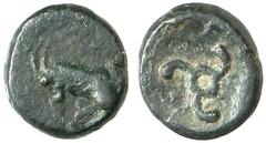 GRIECHISCHE MÜNZEN LYKIEN Dynast Perikle, 380 - 362 v. Chr. Ein weiteres, ähnliches Exemplar. SNG v. Aul. 4262 1,11 g grüne Patina, ss