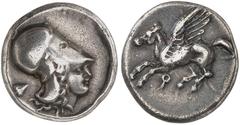 Antike Münzen GRIECHISCHE MÜNZEN. KORINTHIA. - Korinthos. Stater, 415-387 v. Chr. Pegasos / Athenakopf, Beizeichen Efeublatt. Ravel 370 8,47 g getönt,