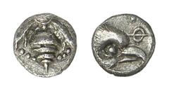 IONIEN EPHESOS Tetartemorion, ca. 550 - 500 v. Chr. 0.20 g. Biene. Rs: Adlerkopf rechts. Karwiese Serie IV. BMC 24. SNG Kayhan 130. Vorzüglich.