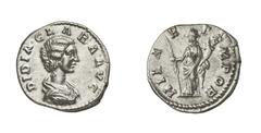 RÖMISCHE MÜNZEN (ROMAN COINS) DIDIUS IULIANUS (193) DIDIUS IULIANUS (193) Didia Clara Denar, 193, Rom. 3.04 g. DIDIA CLARA AVG. Drapierte Büste rechts. Rs: HILA - R TEMPOR. Hilaritas en face stehend, 