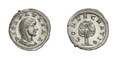 RÖMISCHE MÜNZEN (ROMAN COINS) MAXIMINUS THRAX (235 - 238) MAXIMINUS THRAX (235 - 238) Diva Paulina Denar, 236 - 238, Rom. 3.18 g. DIVA PAVLINA. Drapierte und verschleierte Büste rechts. Rs: CONSECRATI