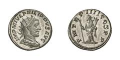 RÖMISCHE MÜNZEN (ROMAN COINS) PHILIPPUS I. ARABS (244 - 249) PHILIPPUS I. ARABS (244 - 249) Antoninian, 247, Antiochia. 4.79 g. IMP M IVL PHILIPPVS AVG. Büste mit Strahlenkrone, Paludament und Panzer 