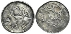 Medieval coins 607 Bolesław II Śmiały (1058-1080). Denar książęcy, Kraków / Cracow AW: Głowa w lewo RW: Książę na koniu bez tarczy Denar książęcy Bolesława Szczodrego (Śmiałego) z krakowskiej mennicy,