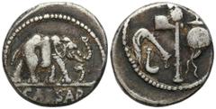 Ancient coins: Roman Republic (Rome) RÖMISCHEN REPUBLIK / GRIECHISCHE MÜNZEN / BYZANZ / ANTIK / ANCIENT / ROME / GREECE Roman Republic, Denarius, Gaius Julius Caesar 49 - 48 BC, Military mint travelin