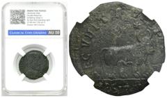 Ancient coins: Roman Empire (Rome) RÖMISCHEN REPUBLIK / GRIECHISCHE MÜNZEN / BYZANZ / ANTIK / ANCIENT / ROME / GREECE Roman Empire. Bronze imitation of Julian II the Apostate. CCG AU50 Moneta w slabie