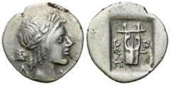 Ancient Coins - Greece RÖMISCHEN REPUBLIK / GRIECHISCHE MÜNZEN / BYZANZ / ANTIK / ANCIENT / ROME / GREECE Grace, Lycia. Hemidrachma, after 18 BC AW: Głowa Apolla w wieńcu laurowym w prawo, z lewej Λ, 